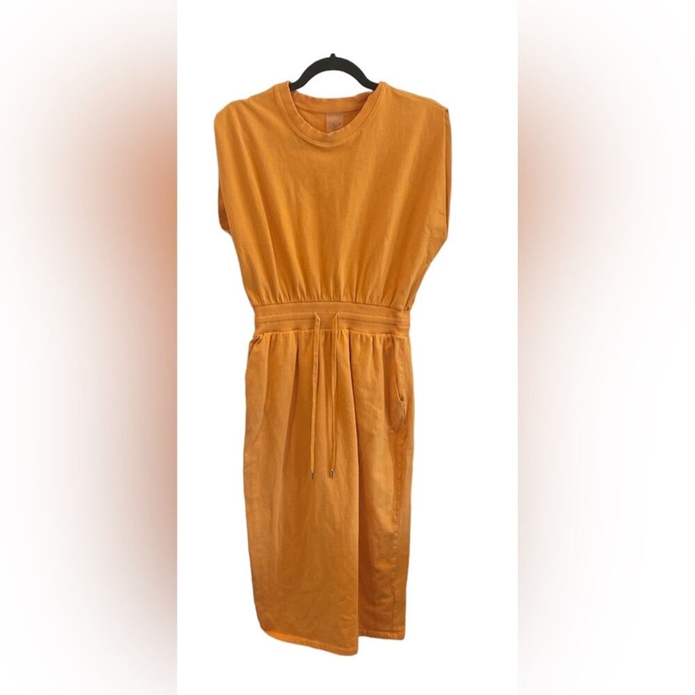 CALIA by Carrie Underwood Mustard Yellow Midi Dress